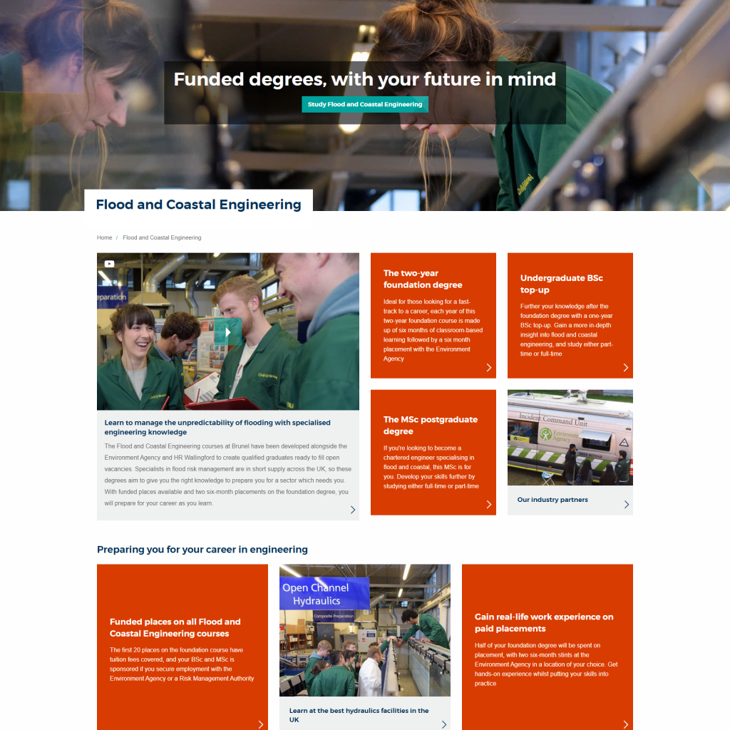 Copy and content strategy – Brunel Flood and Coastal&nbsp;Engineering